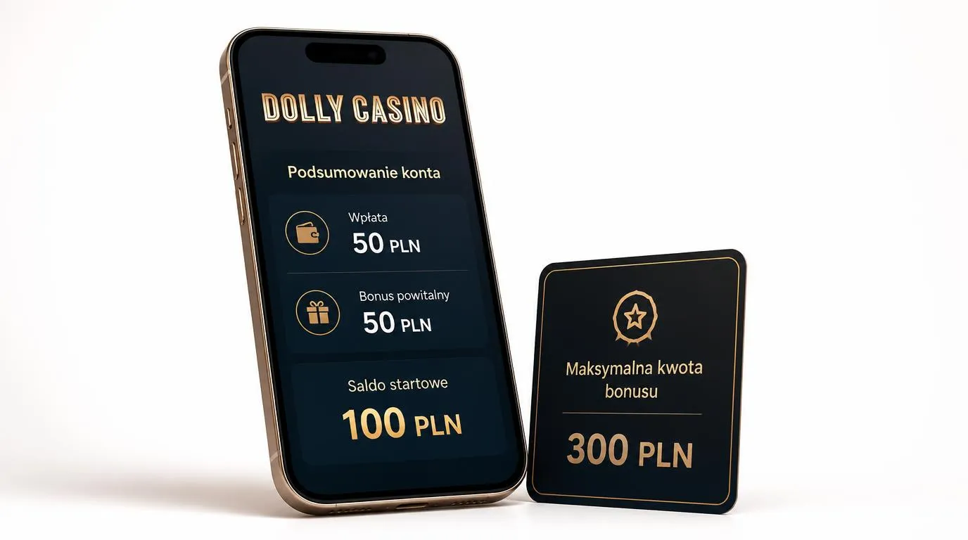 Telefon z podsumowaniem wpłaty 50 PLN i bonusu powitalnego 50 PLN